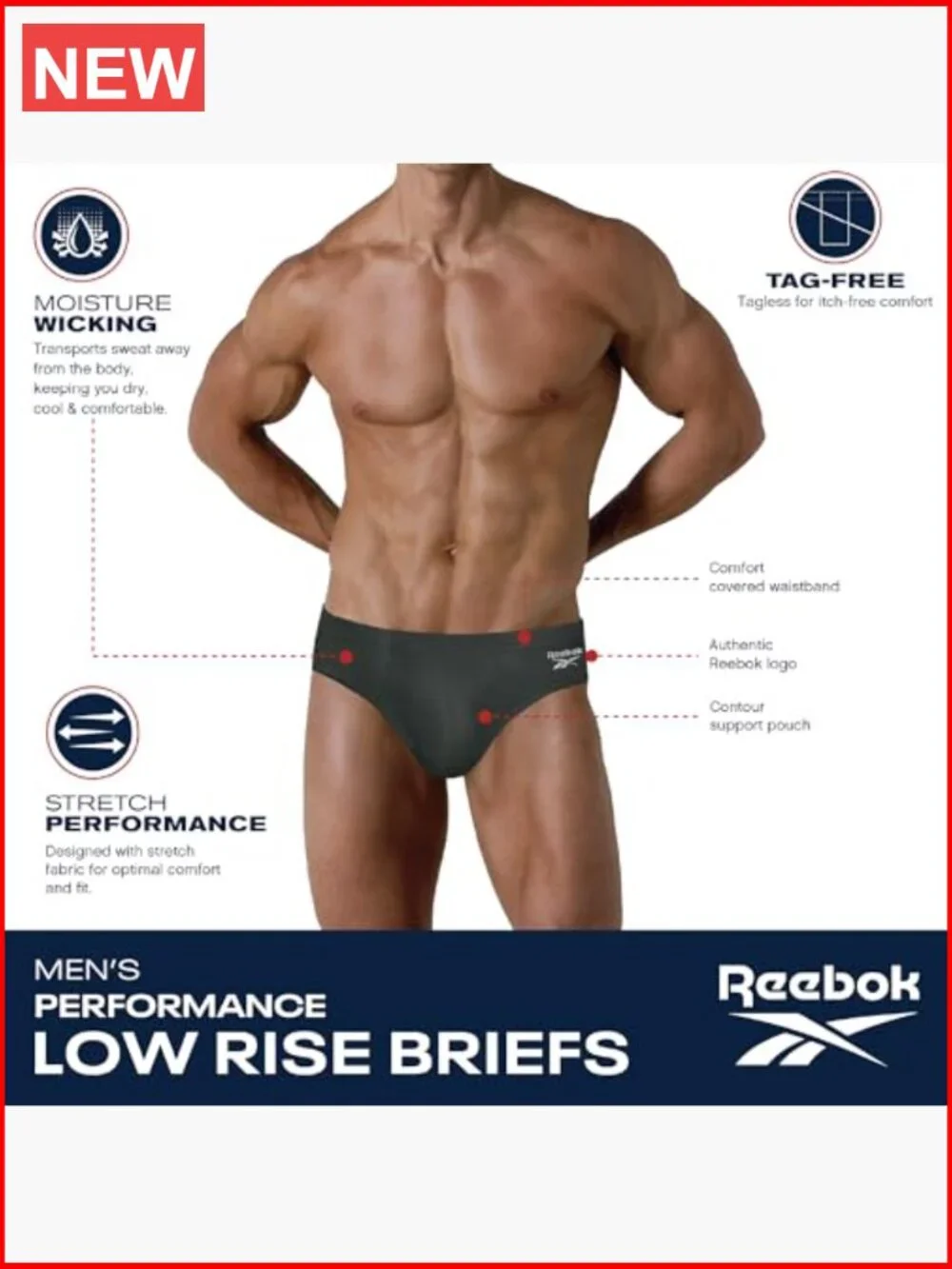 Performance Low Rise Briefs 5-Pack Men's Underwear with Contour Pouch